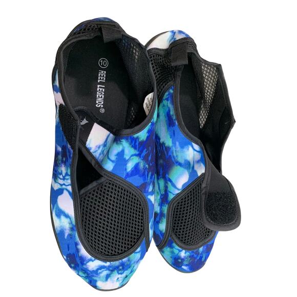 Reel Legends Men's Size 10 Water Shoes Blue & Green Beach Swim Velcro Straps - Picture 8 of 9